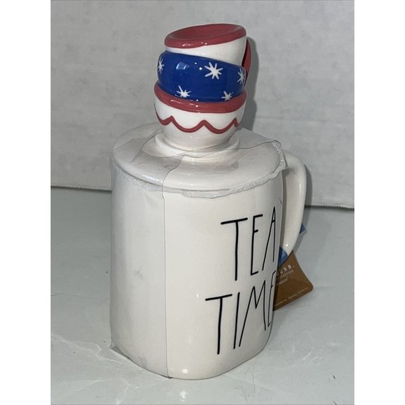 RAE DUNN Disney Alice In Wonderland "MAD TEA PARTY" Double Sided Mug Topper. NEW - Picture 16 of 16